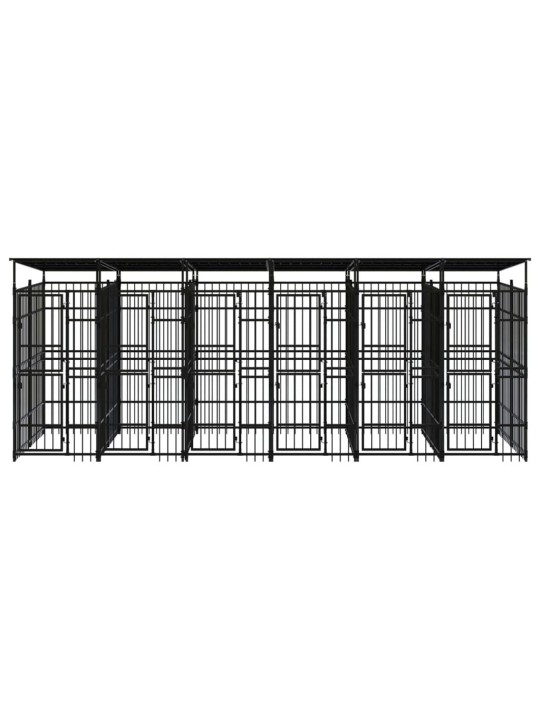 Suņu voljērs ar jumtu, 11,06 m², tērauds