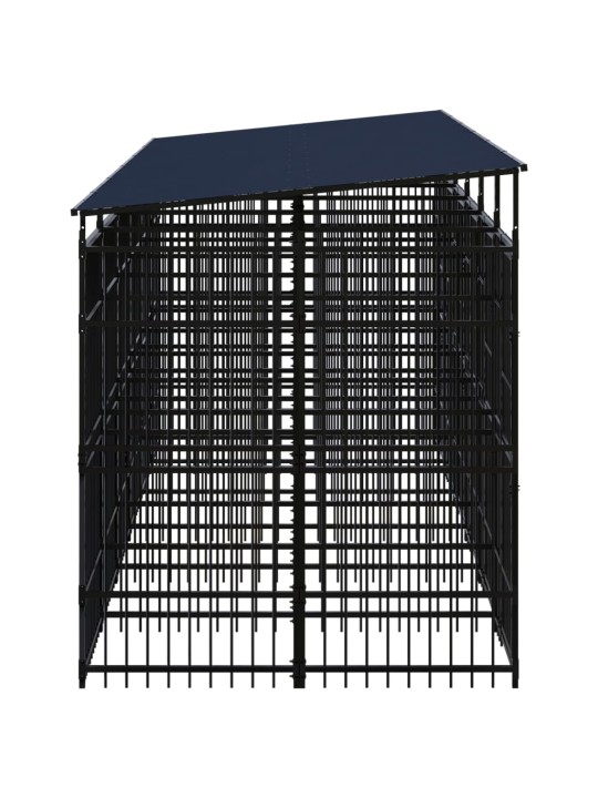 Suņu voljērs ar jumtu, 11,06 m², tērauds