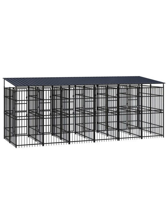 Suņu voljērs ar jumtu, 11,06 m², tērauds