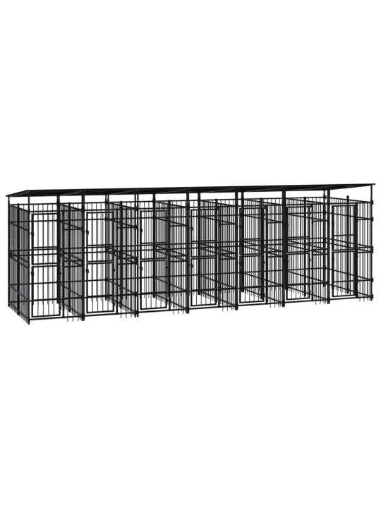 Suņu voljērs ar jumtu, 12,9 m², tērauds