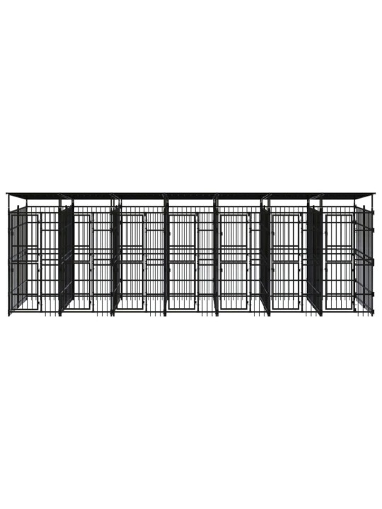 Suņu voljērs ar jumtu, 12,9 m², tērauds