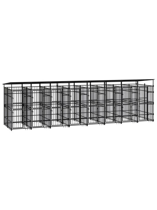 Suņu voljērs ar jumtu, 14,75 m², tērauds