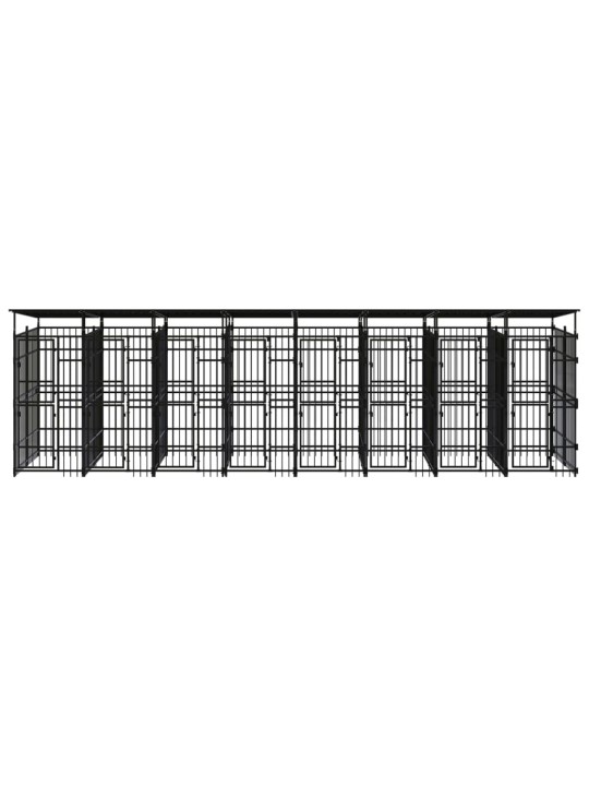 Suņu voljērs ar jumtu, 14,75 m², tērauds
