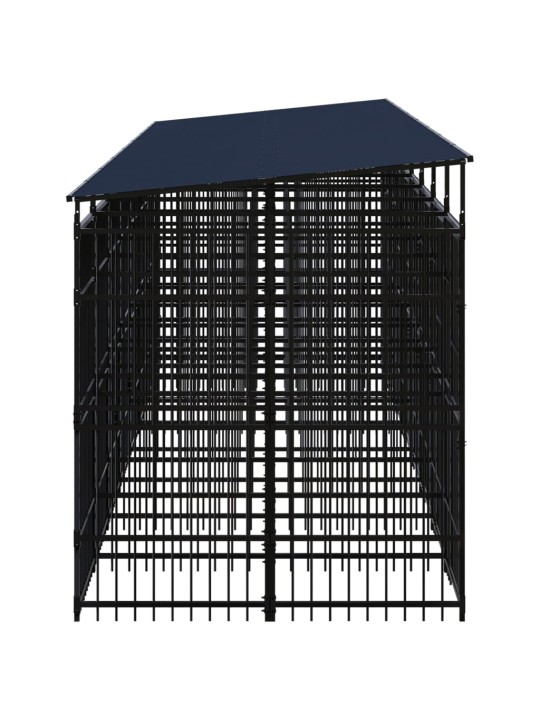 Suņu voljērs ar jumtu, 14,75 m², tērauds