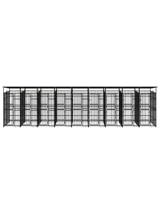 Suņu voljērs ar jumtu, 16,59 m², tērauds