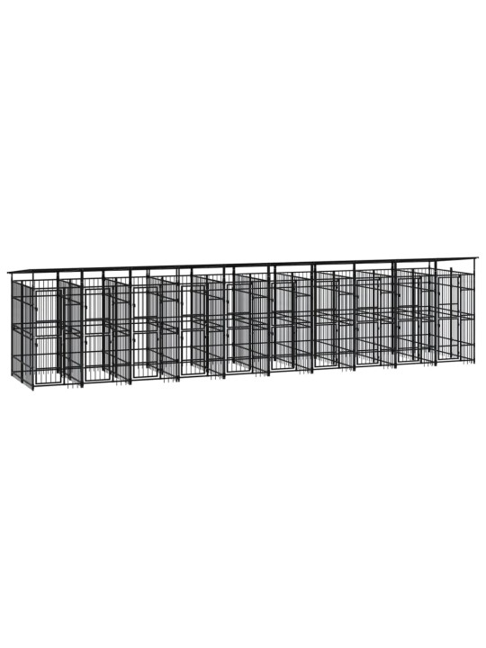 Suņu voljērs ar jumtu, 18,43 m², tērauds