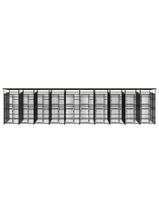 Suņu voljērs ar jumtu, 18,43 m², tērauds