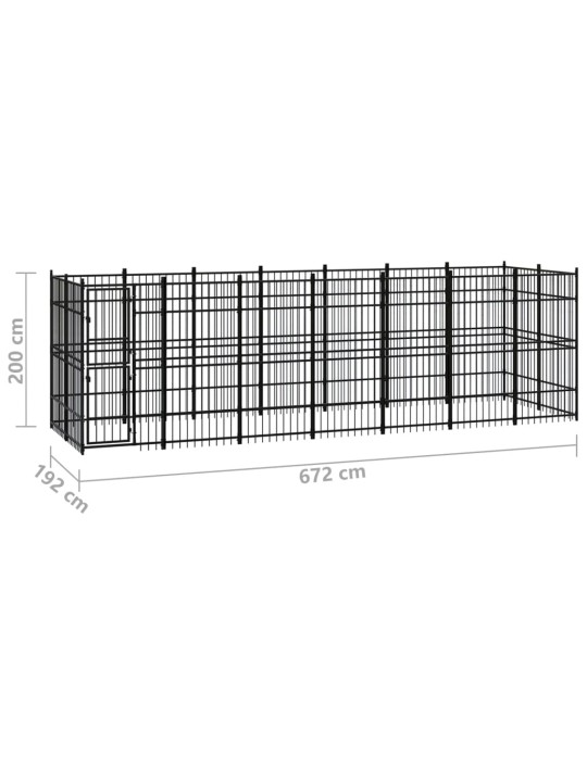 Suņu voljērs, 12,9 m², tērauds