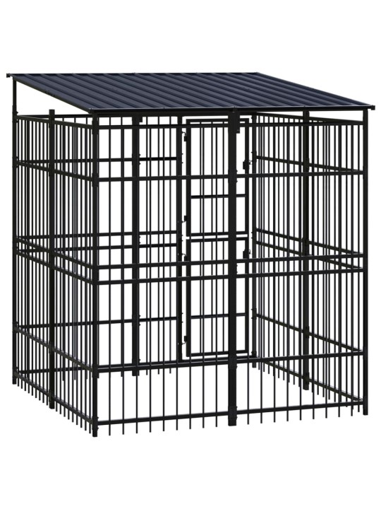 Suņu voljērs ar jumtu, 3,69 m², tērauds