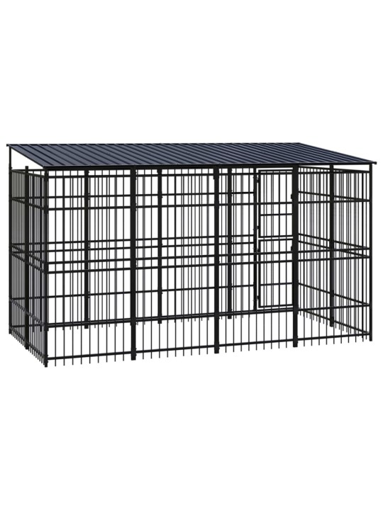 Suņu voljērs ar jumtu, 7,37 m², tērauds