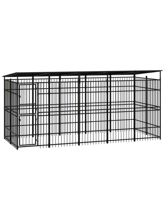 Suņu voljērs ar jumtu, 9,22 m², tērauds
