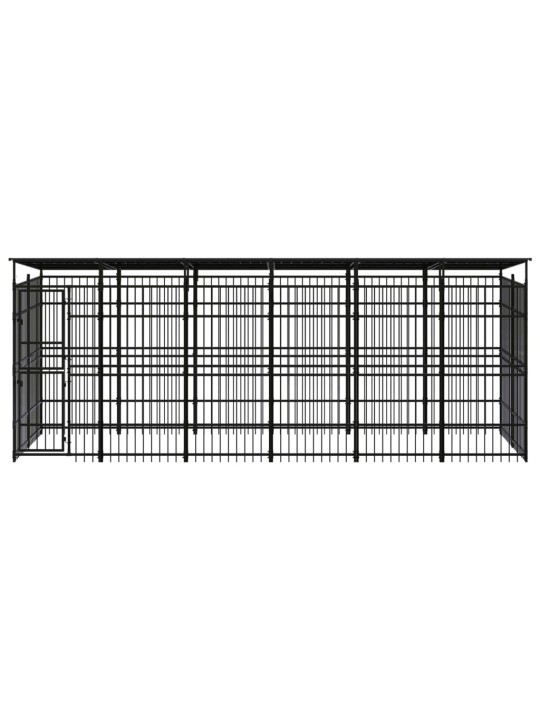 Suņu voljērs ar jumtu, 11,06 m², tērauds