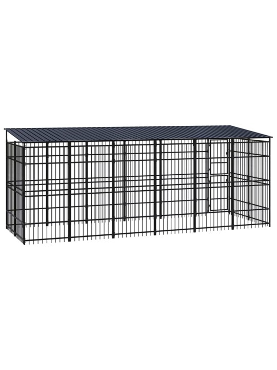 Suņu voljērs ar jumtu, 11,06 m², tērauds