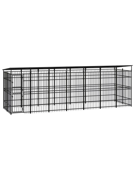 Suņu voljērs ar jumtu, 12,9 m², tērauds