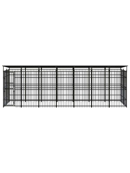 Suņu voljērs ar jumtu, 12,9 m², tērauds