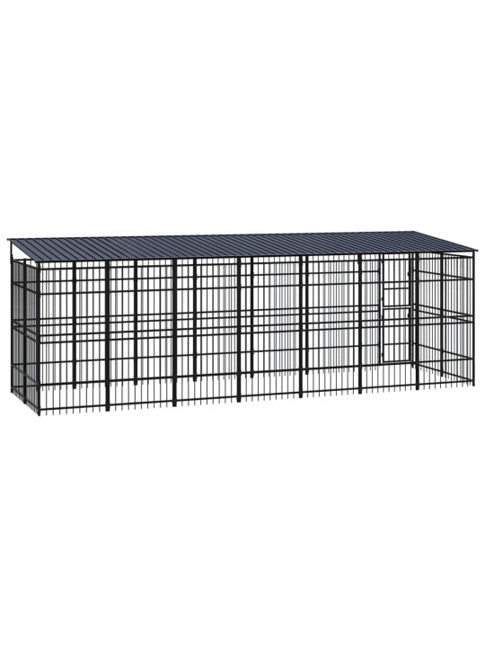 Suņu voljērs ar jumtu, 12,9 m², tērauds