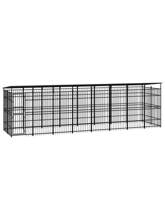 Suņu voljērs ar jumtu, 14,75 m², tērauds
