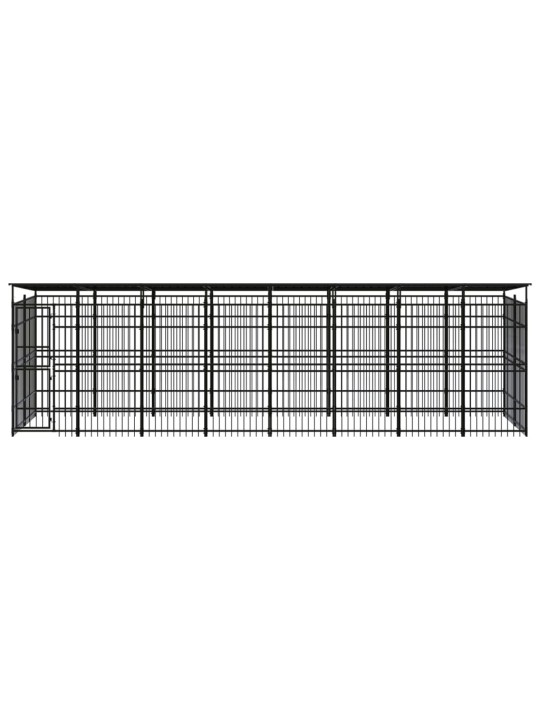 Suņu voljērs ar jumtu, 14,75 m², tērauds