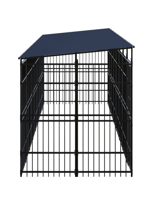 Suņu voljērs ar jumtu, 14,75 m², tērauds