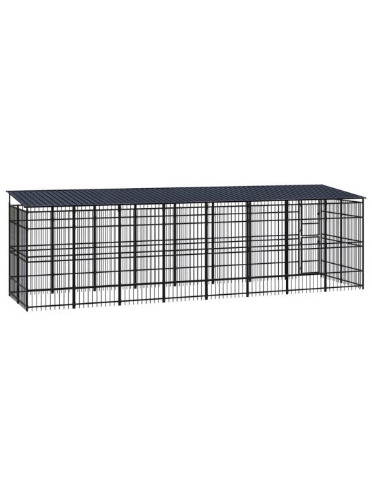 Suņu voljērs ar jumtu, 14,75 m², tērauds