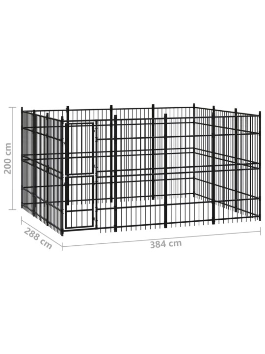 Suņu voljērs, 11,06 m², tērauds