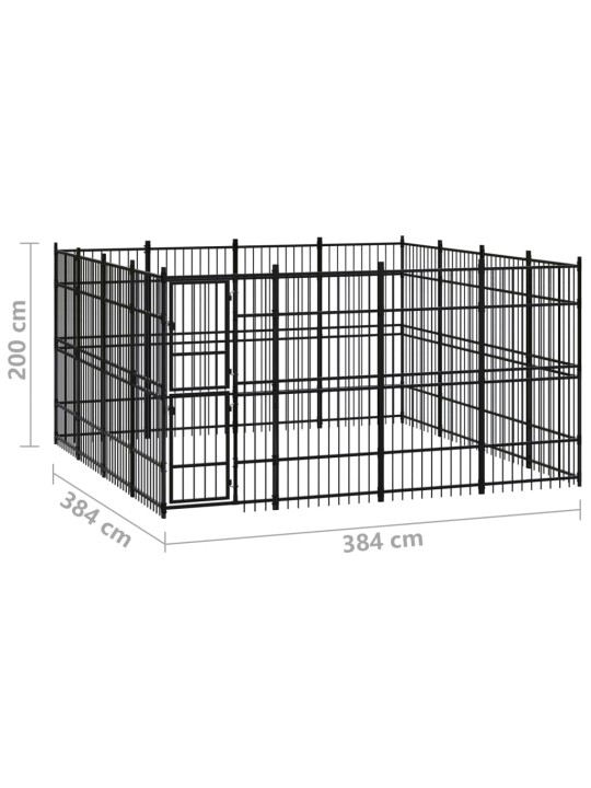 Suņu voljērs, 14,75 m², tērauds