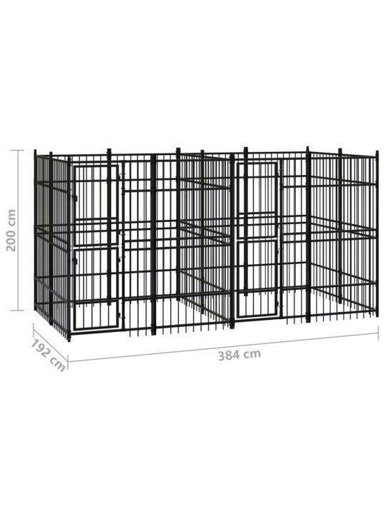 Suņu voljērs, 7,37 m², tērauds