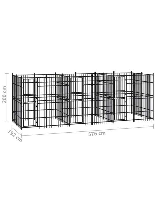 Suņu voljērs, 11,06 m², tērauds