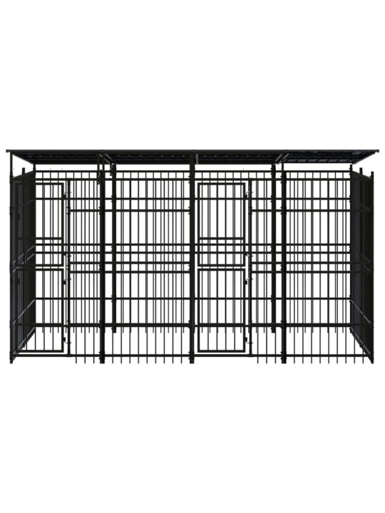 Suņu voljērs ar jumtu, 7,37 m², tērauds