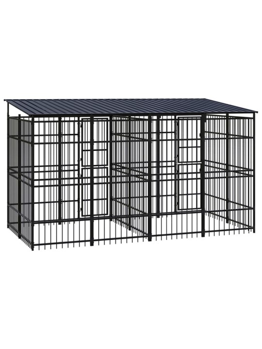 Suņu voljērs ar jumtu, 7,37 m², tērauds