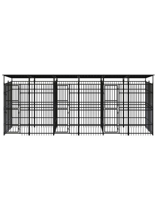 Suņu voljērs ar jumtu, 11,06 m², tērauds