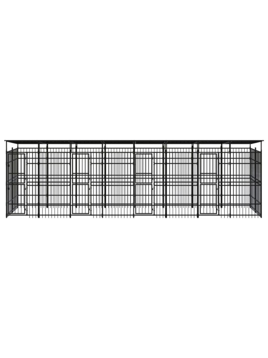 Suņu voljērs ar jumtu, 14,75 m², tērauds