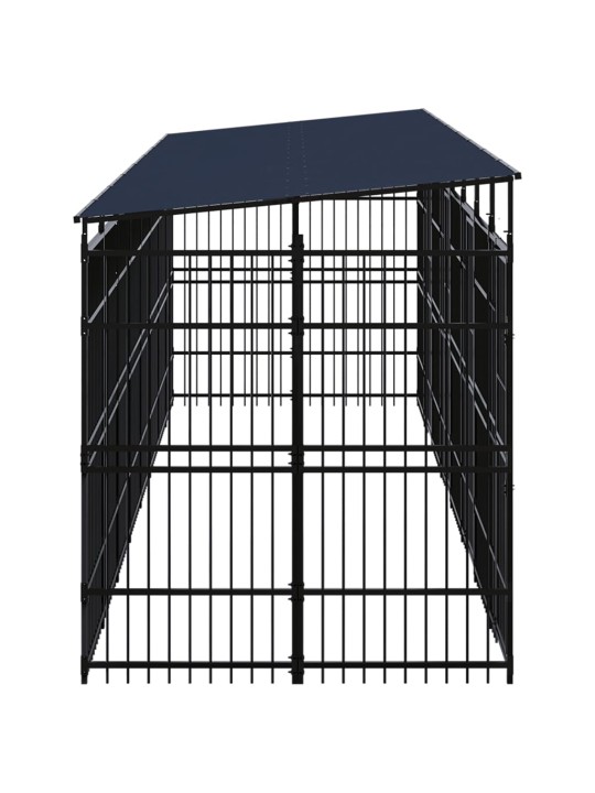 Suņu voljērs ar jumtu, 14,75 m², tērauds