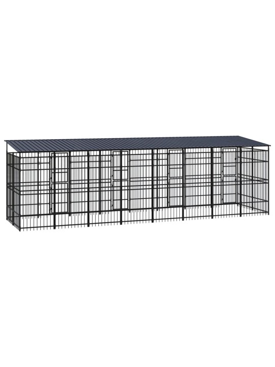 Suņu voljērs ar jumtu, 14,75 m², tērauds