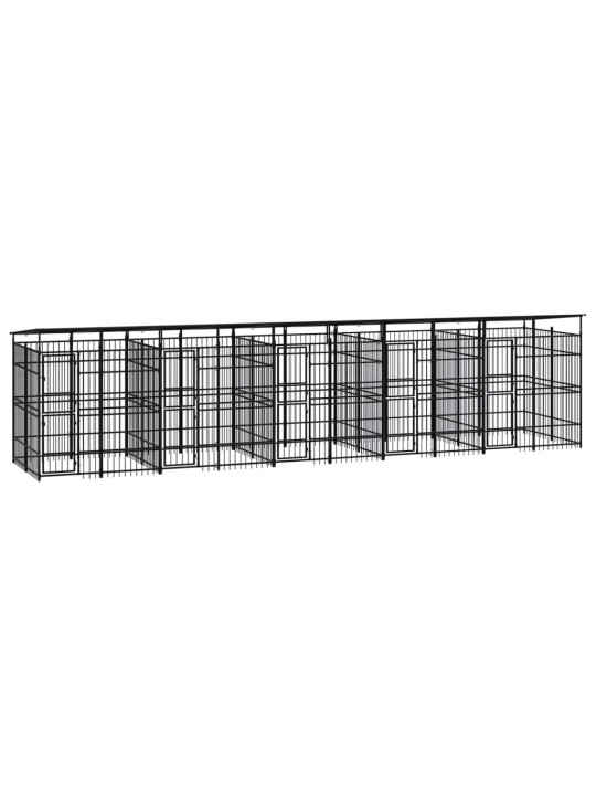 Suņu voljērs ar jumtu, 18,43 m², tērauds