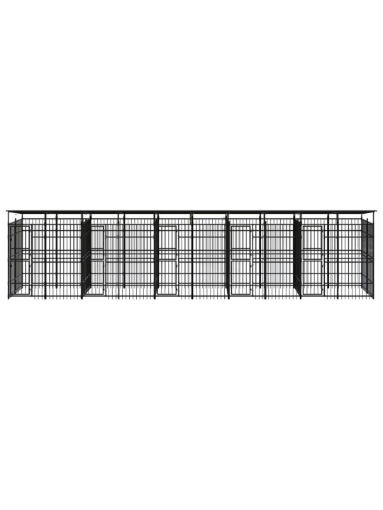 Suņu voljērs ar jumtu, 18,43 m², tērauds