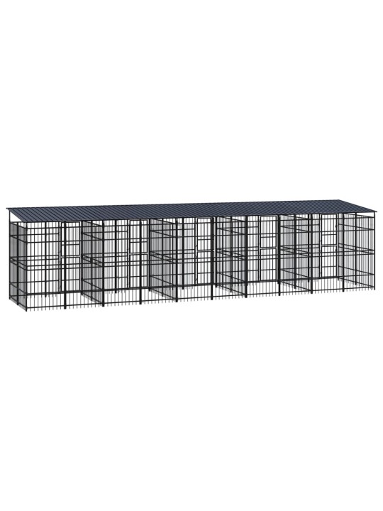 Suņu voljērs ar jumtu, 18,43 m², tērauds
