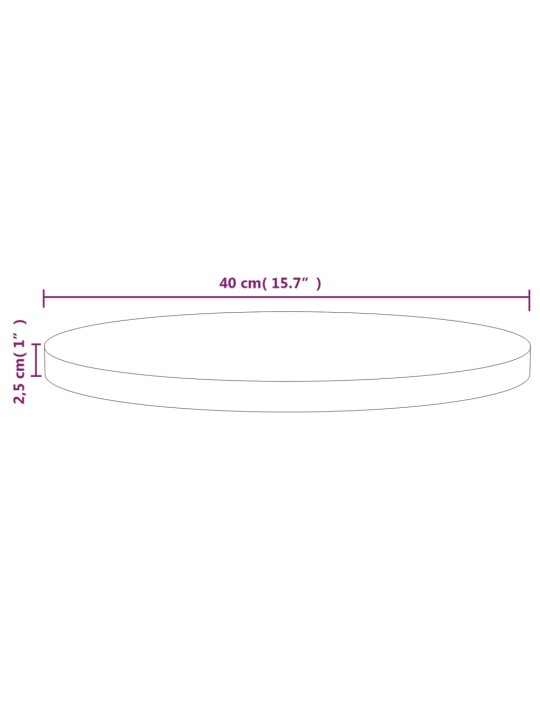 Galda virsma, ø40x2,5 cm, priedes masīvkoks