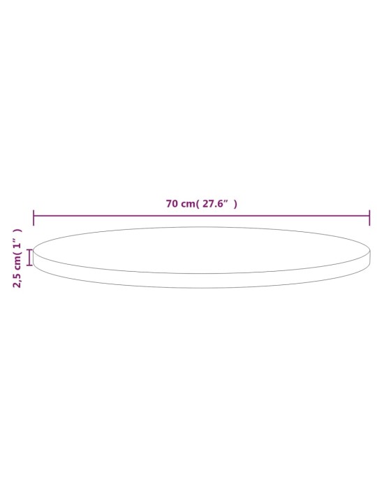 Galda virsma, ø70x2,5 cm, priedes masīvkoks
