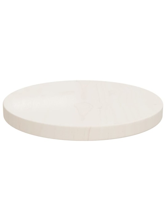 Galda virsma, balta, ø30x2,5 cm, priedes masīvkoks