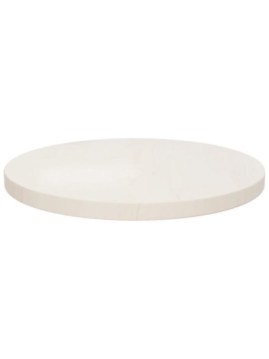 Galda virsma, balta, ø40x2,5 cm, priedes masīvkoks