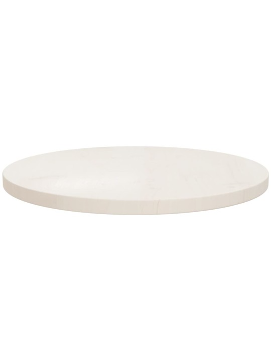 Galda virsma, balta, ø50x2,5 cm, priedes masīvkoks
