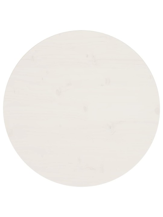 Galda virsma, balta, ø60x2,5 cm, priedes masīvkoks