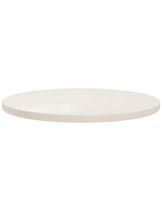 Galda virsma, balta, ø60x2,5 cm, priedes masīvkoks