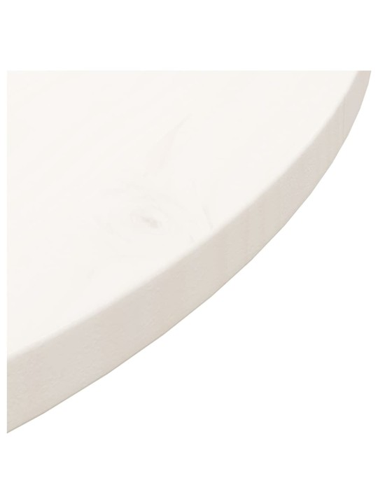 Galda virsma, balta, ø70x2,5 cm, priedes masīvkoks