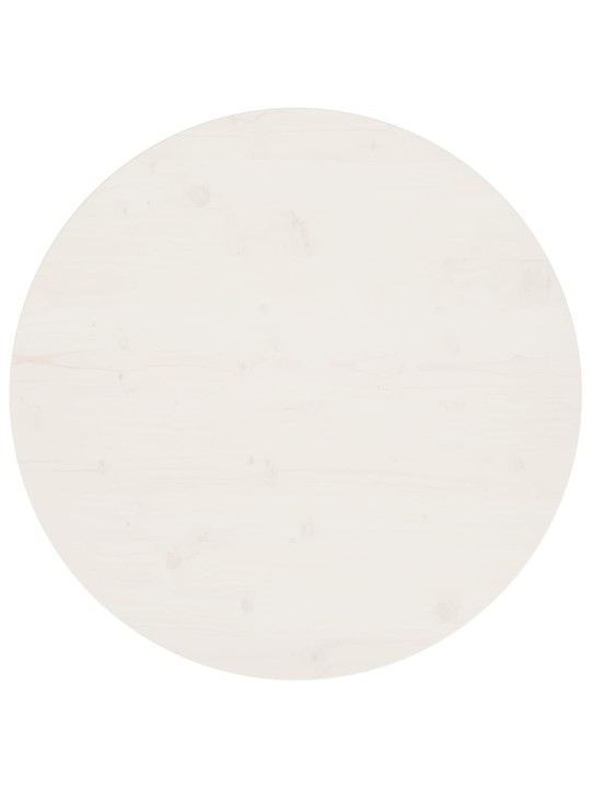 Galda virsma, balta, ø80x2,5 cm, priedes masīvkoks