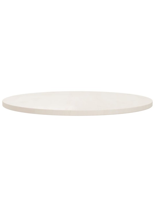 Galda virsma, balta, ø80x2,5 cm, priedes masīvkoks