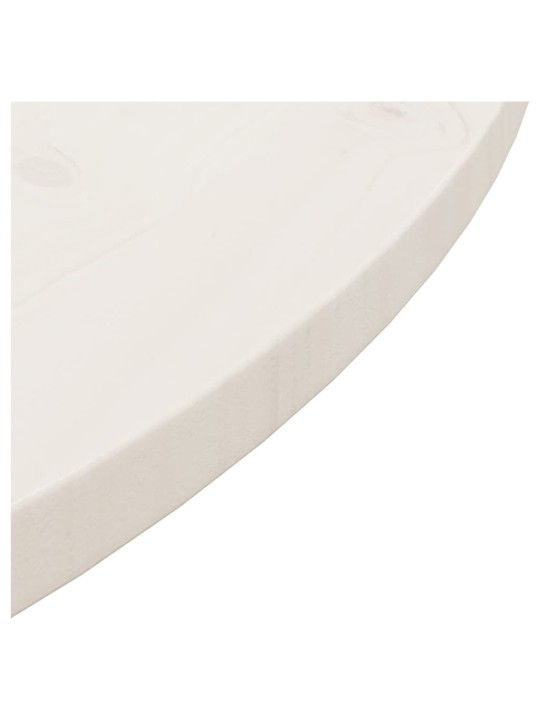 Galda virsma, balta, ø80x2,5 cm, priedes masīvkoks
