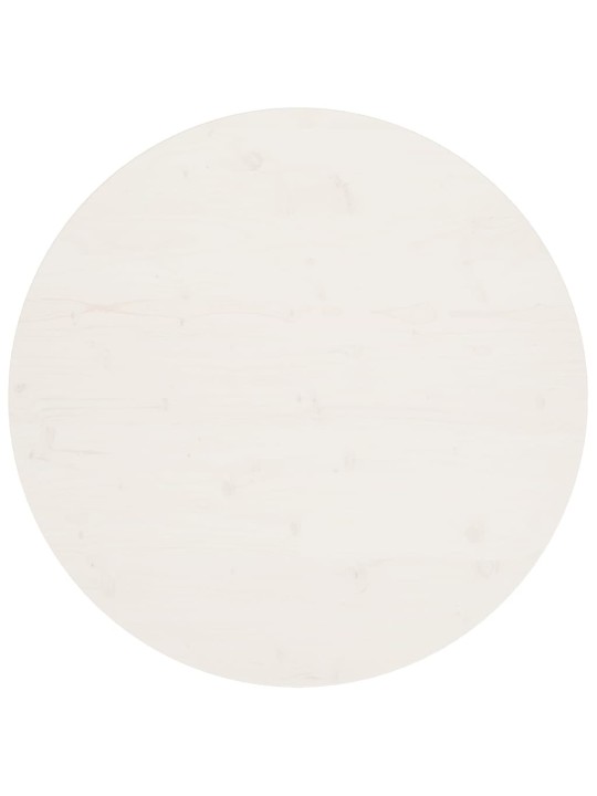 Galda virsma, balta, ø90x2,5 cm, priedes masīvkoks