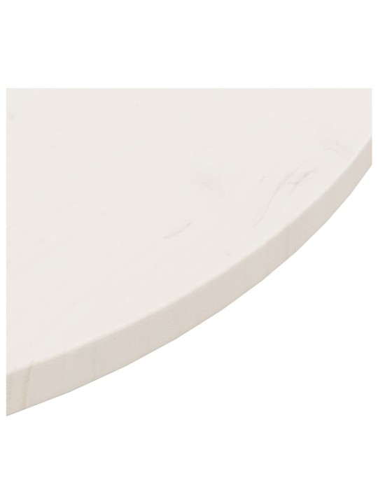 Galda virsma, balta, ø90x2,5 cm, priedes masīvkoks